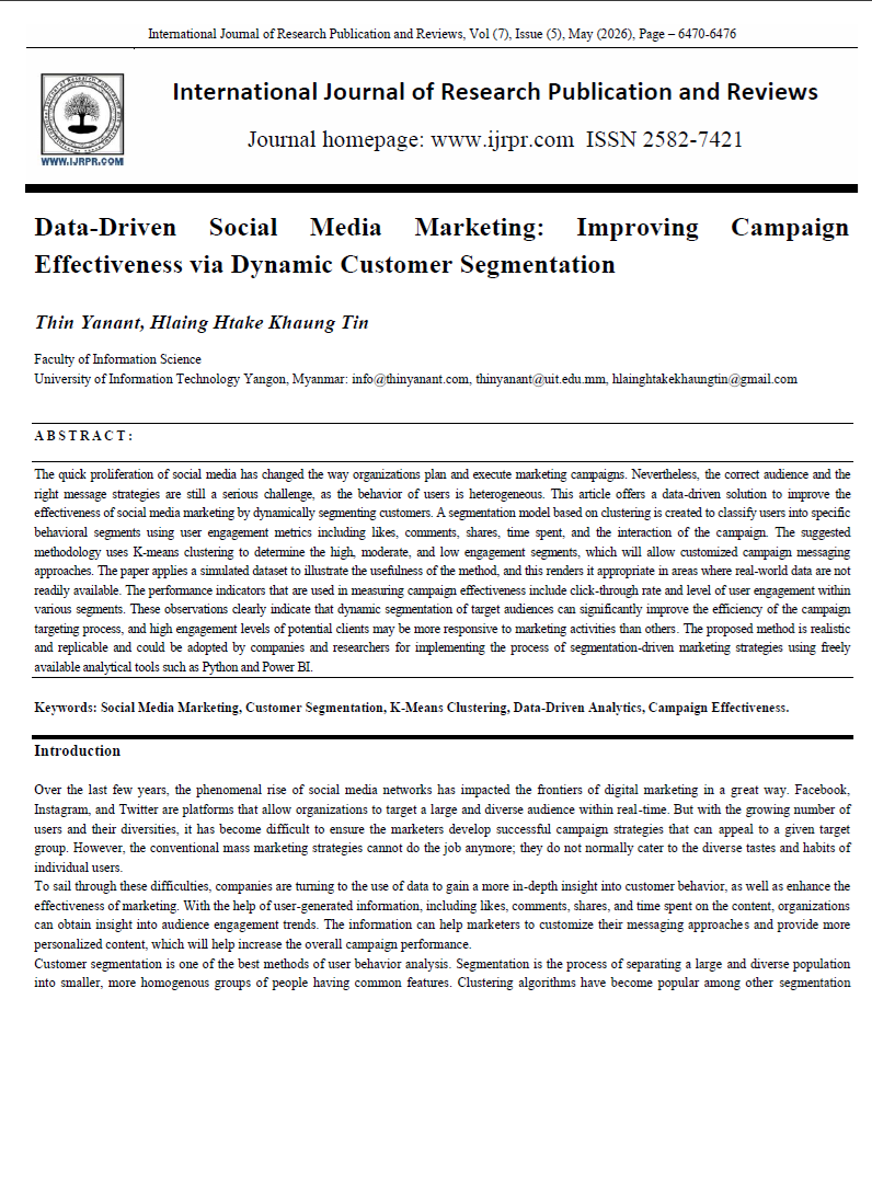 Data-Driven Social Media Marketing: Improving Campaign Effectiveness via Dynamic Customer Segmentation